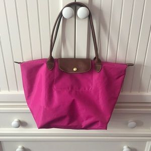 Pink large Longchamp Le Pliage bag